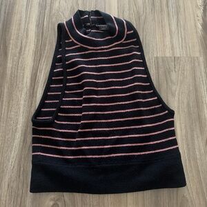 Victoria's Secret Black and Pink Striped Sweater
